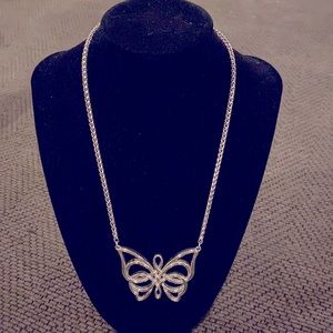 Brighton butterfly silver necklace